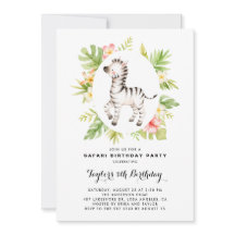 Aniversário de criança de Zebra Safari Tropical Wa