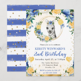 Convites Aniversário de criança de Zebra Selvagem Cura de Á