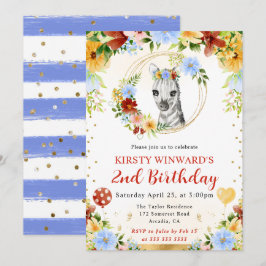 Convites Aniversário de criança de Zebra Selvagem Cura de Á