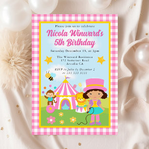 Convites Aniversário de criança do Circus African American 