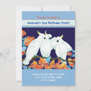 Convites Aniversário de criança do Cockatoos