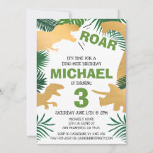 Aniversário de criança do Dinossauro Dourado Dinos