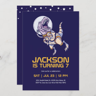 Convites Aniversário de criança do Espaço Exterior do Dinos