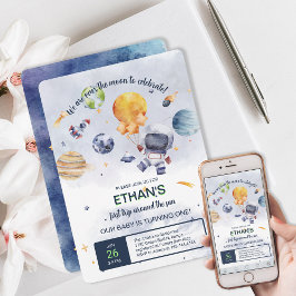 Convites Aniversário de criança do Partido Espacial do Plan