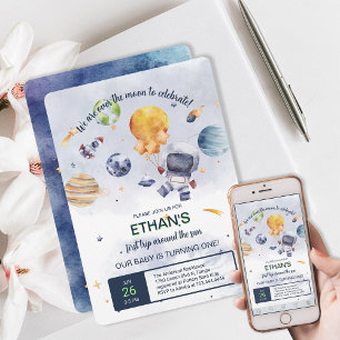 Convites Aniversário de criança do Partido Espacial do Plan