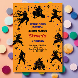 Convites Aniversário de criança estilo Ninja