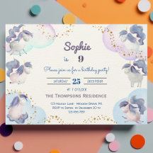 Aniversário de criança mágico de unicórnios