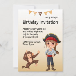 Convites Aniversário de criança Pirata