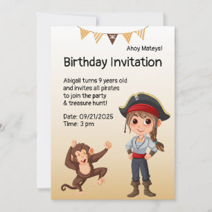 Convites Aniversário de criança Pirata