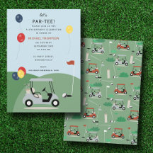 Aniversário de criança Tema Golfe Moderno Carrinho