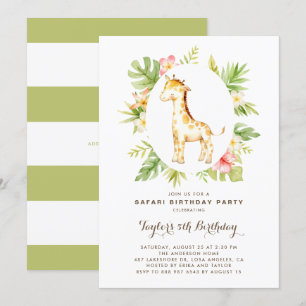 Convites Aniversário de criança tropical do safari do