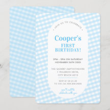 ANIVERSÁRIO DE CRIANÇA vintage gingham padrão boy 