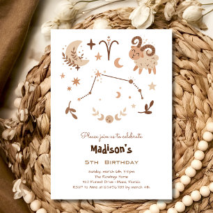 Convites Aniversário de criança Zodiac Aries