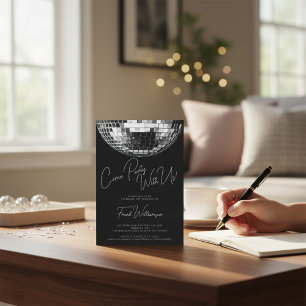 Convites Aniversário de dança moderna e negra da discoteca