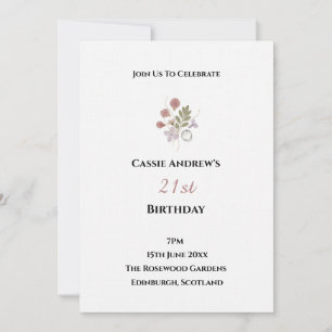 Convites Aniversário de Data Marcante Minimal Branco