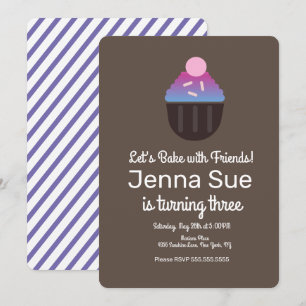 Convites Aniversário de Decoração do Cupcake de Sprinkle