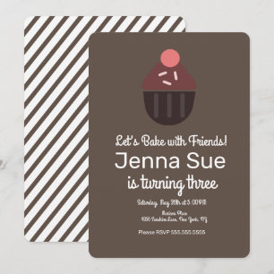 Convites Aniversário de Decoração do Cupcake de Sprinkle