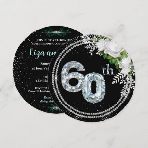 Convites Aniversário de Diamante de 60 anos de Casamento