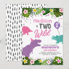 Convites Aniversário de Dinossauro Convidam Dois Festa de D