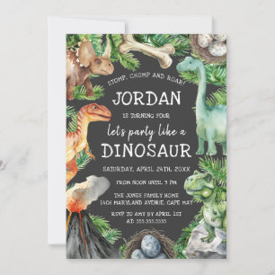 Convites Aniversário de Dinossauro Infantil  