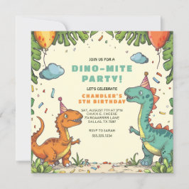 Convites Aniversário de Dinossauro para Crianças