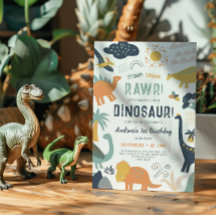 Aniversário de Dinossauro Primeiro Ano Pisoteia Ma