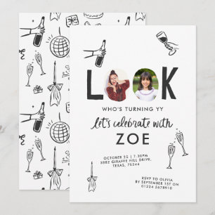 Convites Aniversário de Diversão Moderna de Foto