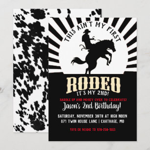 Convites Aniversário de dois anos com tema de Rodeio