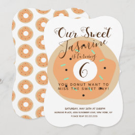 Convites Aniversário de Donut com Glacê de Abóbora Doce