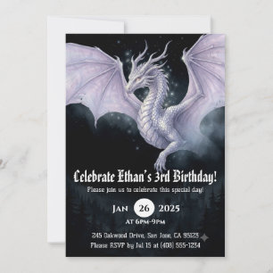 Convites Aniversário de Dragão em Aquarela