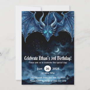 Convites Aniversário de Dragão em Aquarela