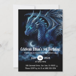 Convites Aniversário de Dragão em Aquarela