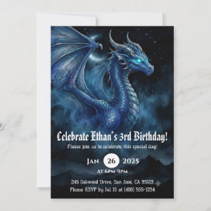 Convites Aniversário de Dragão em Aquarela