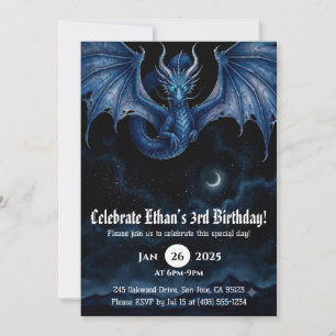 Convites Aniversário de Dragão em Aquarela