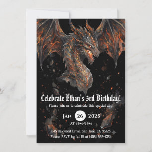 Convites Aniversário de Dragão em Aquarela