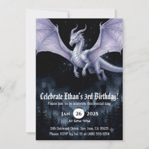 Convites Aniversário de Dragão em Aquarela