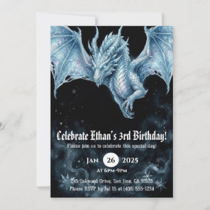 Convites Aniversário de Dragão em Aquarela