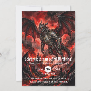 Convites Aniversário de Dragão em Aquarela