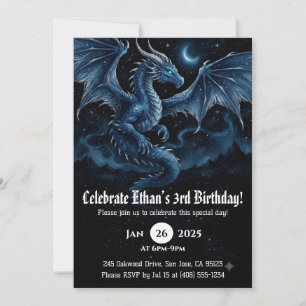 Convites Aniversário de Dragão em Aquarela