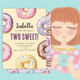 Convites Aniversário de Duas Meninas de Aquarela de Rosquin