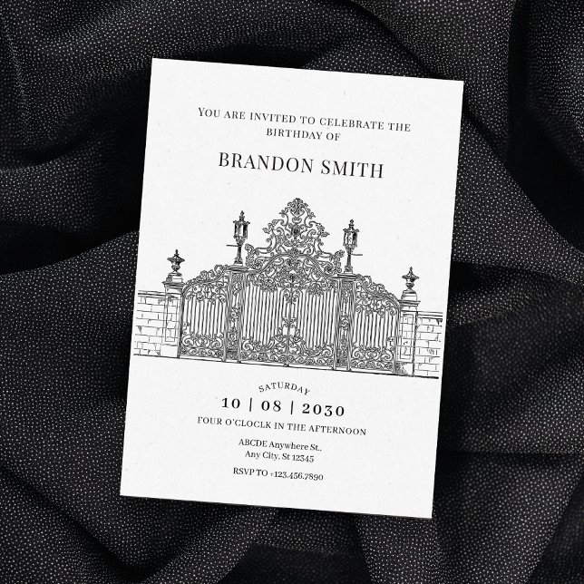 Convites Aniversário de entrada de Ornamentado minimalista (Criador carregado)