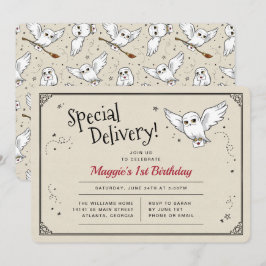 Convites Aniversário de Entrega Especial da Hedwig do Harry