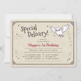 Convites Aniversário de Entrega Especial da Hedwig do Harry