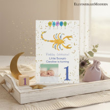 Aniversário de Escorpião Dourado, Balões & Foto