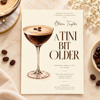 Convites Aniversário de Espresso Martini Um Pouco Mais Velh