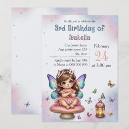 Convites Aniversário de fadazinha adorável