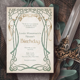 Convites Aniversário de Fantasia Medieval de Qualquer Idade