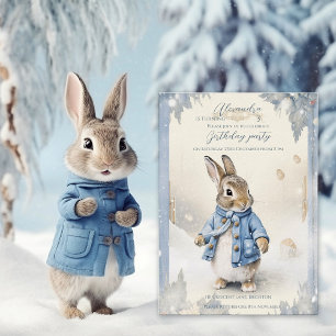 Convites Aniversário de Feriados de inverno de Peter Rabbit