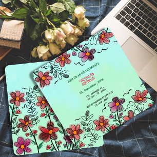 Convites ANIVERSÁRIO DE FLORES DE DOIS VERMELHOS primavera