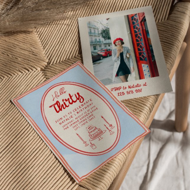 Convites Aniversário de Foto do Quirky com Desenho Escrito  (Criador carregado)